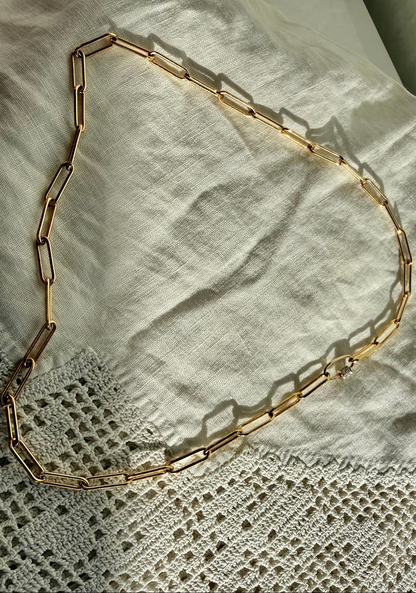 JEANE 14k gold carabiner papeclip necklace – Wendy Glez