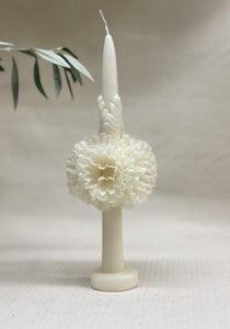 "CLEMENTINE" Ceremonial Beeswax Flower Candle in Ivory