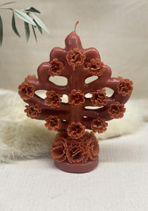 "Natale" Ceremonial Beeswax Flower Candle in Terracota