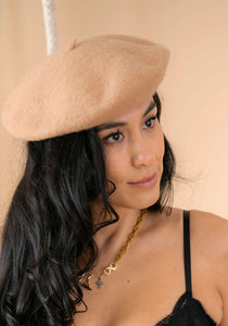 Coco Wool French Beret in Oatmeal ONLINE EXCLUSIVE