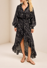 Joan D'Arc button up in black with white stars