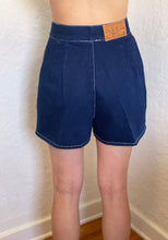California Pleated Dark Denim Jean Shorts