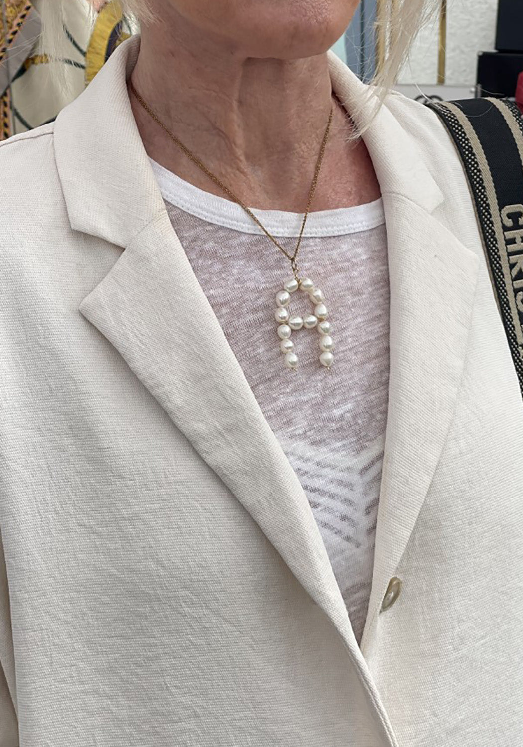 The CASCIA Pearl Letter Pendant Necklace
