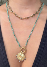 Emerald and Silk Thread  Necklace