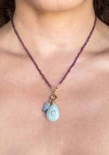 Red Garnet and Silk Thread  Necklace
