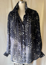 Joan D'Arc button up in black with white stars