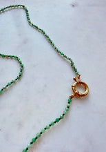 Emerald and Silk Thread  Necklace