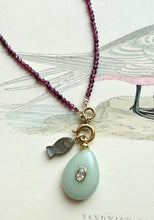Red Garnet and Silk Thread  Necklace