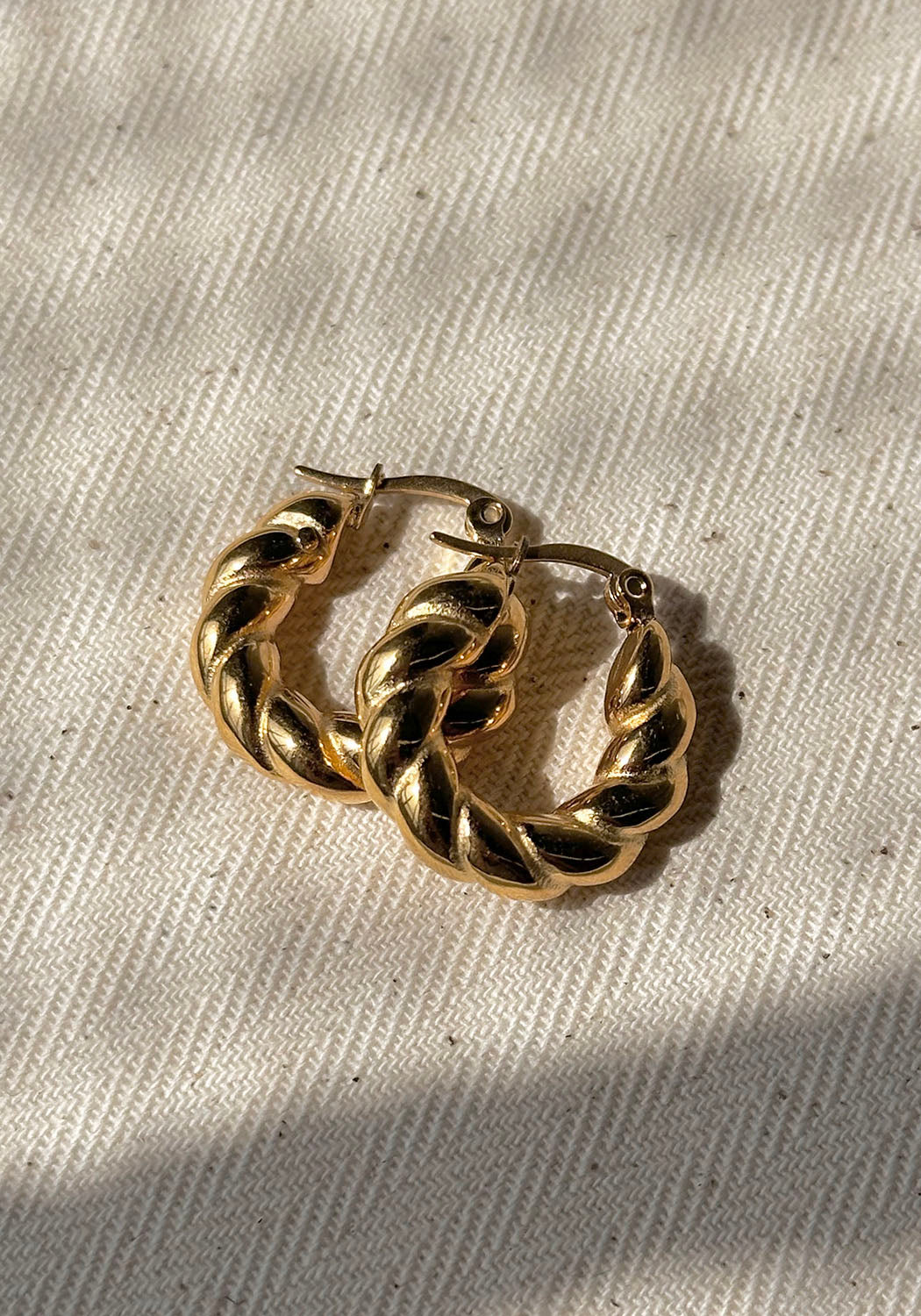 Croissant Loop Earring 18K Gold EP on Brass