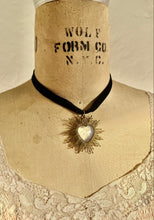 SACRÉ CŒUR Antique Moonstone 18k with French Black Velvet Ribbon