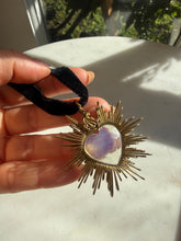 SACRÉ CŒUR Antique Moonstone 18k with French Black Velvet Ribbon