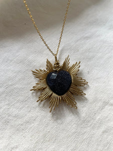 SACRÉ CŒUR Antique Gold Blue Aventurine 18k Necklace