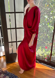 Aura Silk Dress in Rouge