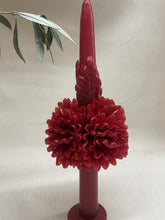 "CLEMENTINE" Ceremonial Beeswax Flower Candle in Scarlet