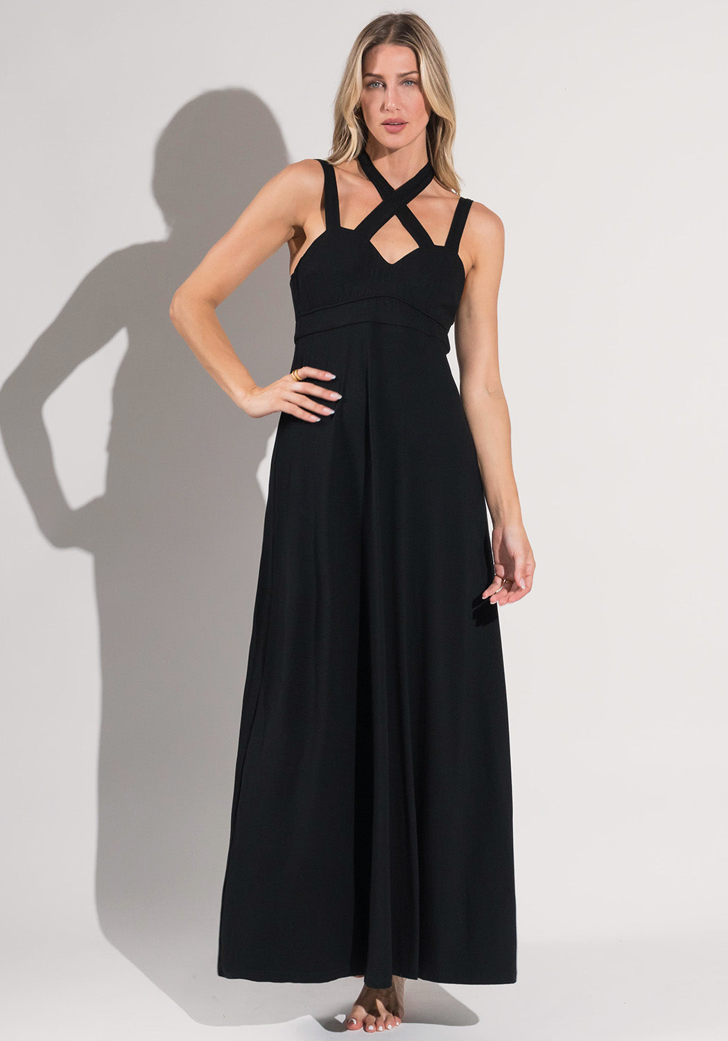 beller maxi dress black black grover maxi dress Beller Maxi Dress | Black