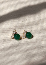 Green Opal Crystal Gold Plated Studs
