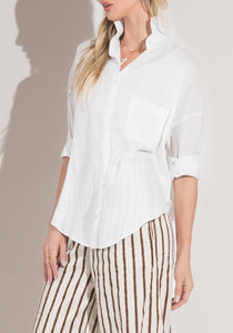 Le Chemise Collared Shirt in Cotton White