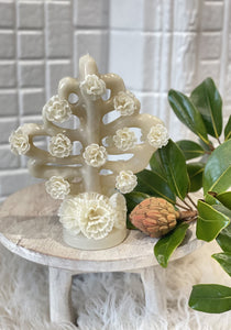 "Natale" Ceremonial Beeswax Flower Candle in Ivory ONLINE EXCLUSIVE