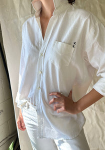 White Le Classic Cotton and Linen Shirt