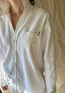 White Le Classic Cotton and Linen Shirt