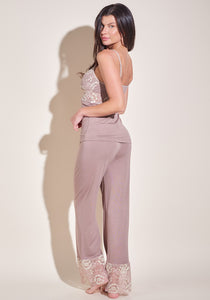 Belucci Camisole and Drawstring Pant Set in TENCEL™ Modal Celedon Taupe