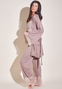 Vanity Lace Robe in TENCEL™ Modal Celedon Taupe