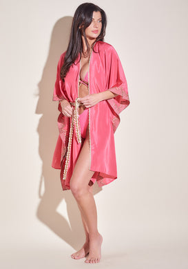 Pamplonne Kaftan in Schiaparelli Pink ONLINE EXCLUSIVE