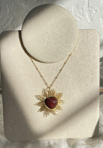 SACRÉ CŒUR Antique Gold Red Jasper 18k Necklace